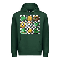 Sports Green checker board lucky charms Premium Hoodie - MaliasSmallBusiness