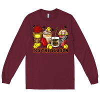 Burgundy tis' the season softball coffee cups Long Sleeve Tee - Zillion Design Studio