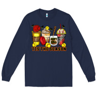 Navy tis' the season softball coffee cups Long Sleeve Tee - Zillion Design Studio