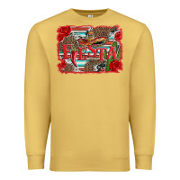 Antique Gold fiesta with sombrero background Premium Sweatshirt - Artiststas