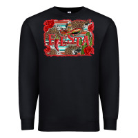 Black fiesta with sombrero background Premium Sweatshirt - Artiststas