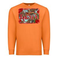 Carrot fiesta with sombrero background Premium Sweatshirt - Artiststas