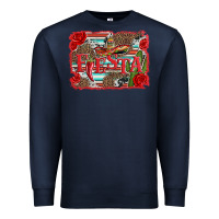 Navy fiesta with sombrero background Premium Sweatshirt - Artiststas