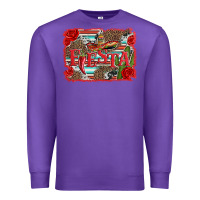 Purple fiesta with sombrero background Premium Sweatshirt - Artiststas