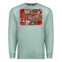 Seafoam fiesta with sombrero background Premium Sweatshirt - Artiststas