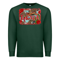 Sports Green fiesta with sombrero background Premium Sweatshirt - Artiststas