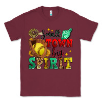 Burgundy small town big spirit softball Classic Tee - Zillion Design Studio