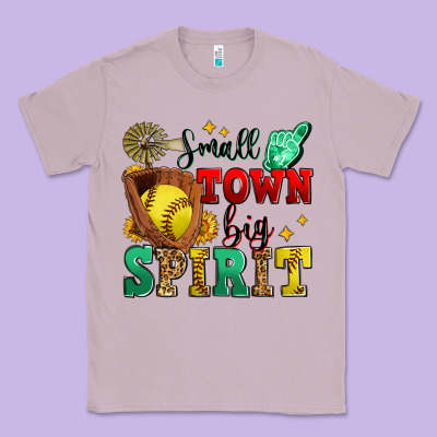 Small Town Big Spirit Softball Classic Tee Designed By Zillion Design Studio