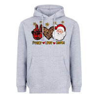 Heather Grey peace love santa Heavyweight Hoodie - JahusDesignShop