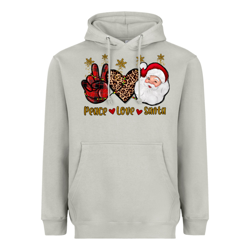 Peace Love Santa Heavyweight Hoodie by JahusDesignShop | Teevron
