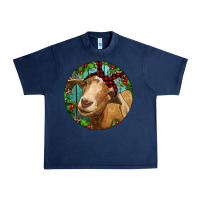 Navy Farm Goat Christmas Urban Heavy Tee - RanaPortraitStore
