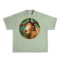 Oil Green Farm Goat Christmas Urban Heavy Tee - RanaPortraitStore