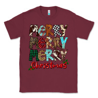 Burgundy Merry Christmas Classic Tee - FaDigitalArtStudio