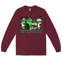 Burgundy tis' the season soccer coffee cups Long Sleeve Tee - Zillion Design Studio