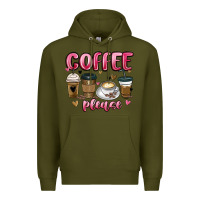 Army Green coffee please Premium Hoodie - MaliasSmallBusiness