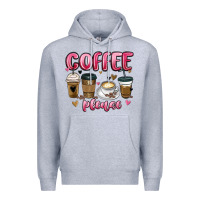 Heather Grey coffee please Premium Hoodie - MaliasSmallBusiness