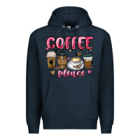 Navy coffee please Premium Hoodie - MaliasSmallBusiness
