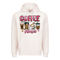 Pale Pink coffee please Premium Hoodie - MaliasSmallBusiness