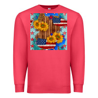 Cardinal usa map with sunflowers and leopard seamless pattern Premium Sweatshirt - BundleAndBundleShop