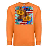 Carrot usa map with sunflowers and leopard seamless pattern Premium Sweatshirt - BundleAndBundleShop
