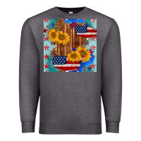 Charcoal Heather usa map with sunflowers and leopard seamless pattern Premium Sweatshirt - BundleAndBundleShop