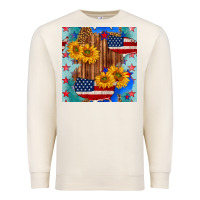 Sandshell usa map with sunflowers and leopard seamless pattern Premium Sweatshirt - BundleAndBundleShop