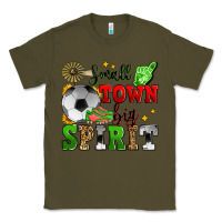 Army Green small town big spirit soccer Classic Tee - Zillion Design Studio