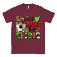 Burgundy small town big spirit soccer Classic Tee - Zillion Design Studio