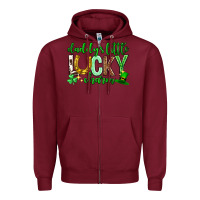 Burgundy St. Patrick's Day Daddy's little lucky charm Zipper Hoodie - Neo Western