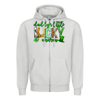 Dove Grey St. Patrick's Day Daddy's little lucky charm Zipper Hoodie - Neo Western