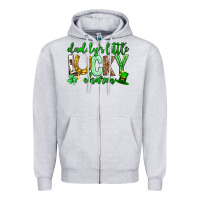 Heather Grey St. Patrick's Day Daddy's little lucky charm Zipper Hoodie - Neo Western