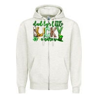 Oatmeal Heather St. Patrick's Day Daddy's little lucky charm Zipper Hoodie - Neo Western