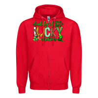 Red St. Patrick's Day Daddy's little lucky charm Zipper Hoodie - Neo Western