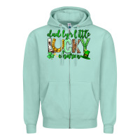 Seafoam St. Patrick's Day Daddy's little lucky charm Zipper Hoodie - Neo Western
