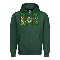 Sports Green St. Patrick's Day Daddy's little lucky charm Zipper Hoodie - Neo Western