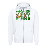 White St. Patrick's Day Daddy's little lucky charm Zipper Hoodie - Neo Western