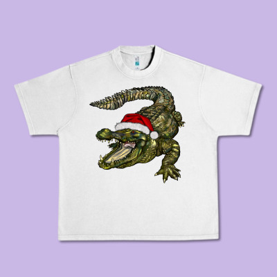 Christmas Alligator Urban Heavy Tee Designed By Barkaloodesign