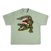 Oil Green Christmas alligator Urban Heavy Tee - BarkalooDesign