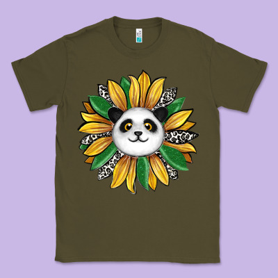 Panda Sunflower Classic Tee Designed By Ranaportraitstore