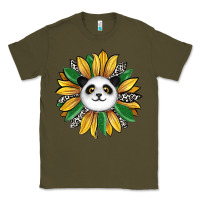 Army Green panda sunflower Classic Tee - RanaPortraitStore