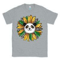 Heather Grey panda sunflower Classic Tee - RanaPortraitStore