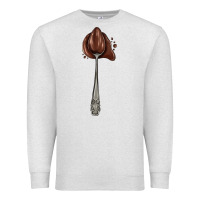 Oatmeal Heather spoon with chocolate Premium Sweatshirt - AdoDesignShop