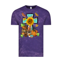 Cloud Purple western thankful cross pumpkin Vintage Tee - BarkalooDesign