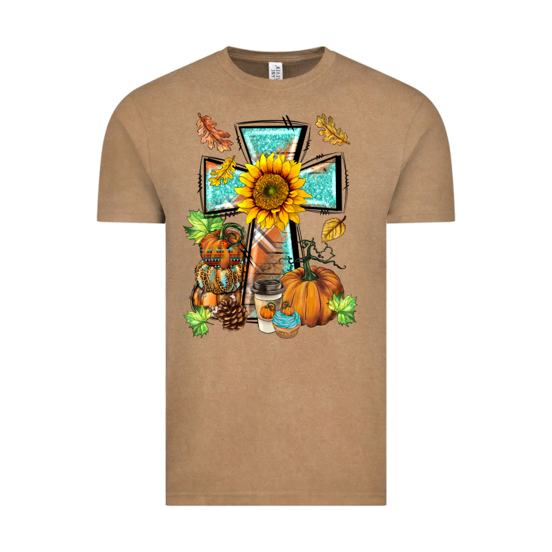 Western Thankful Cross Pumpkin Vintage Tee by BarkalooDesign | Teevron