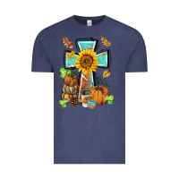 Vintage Denim western thankful cross pumpkin Vintage Tee - BarkalooDesign