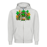 Dove Grey St. Patrick's Day gnome rainbow Zipper Hoodie - Neo Western