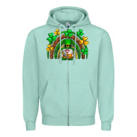 St. Patrick's Day Gnome Rainbow Zipper Hoodie | Teevron
