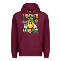 Burgundy lucky vibes Premium Hoodie - MaliasSmallBusiness