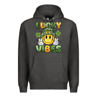 Charcoal Heather lucky vibes Premium Hoodie - MaliasSmallBusiness