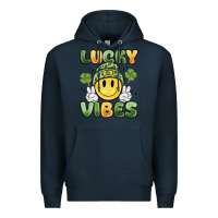 Navy lucky vibes Premium Hoodie - MaliasSmallBusiness